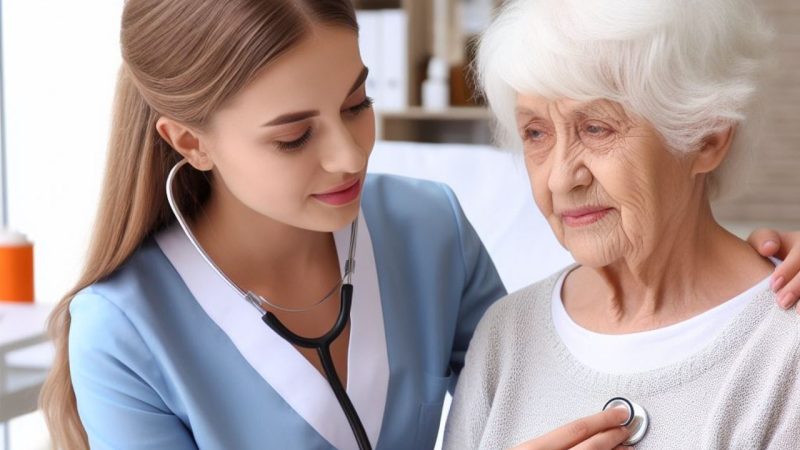 docteur auscultant une patiente. L'absence de visite médicale